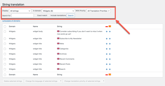 String Translation Table