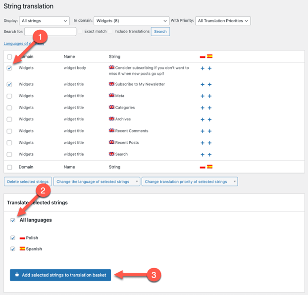 Translating Your WordPress Site - Strings for Translation